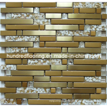 Strip Gold Glass Tile, Mixed Metal Mosaic for Kitchen Backsplash Tile (SM237)